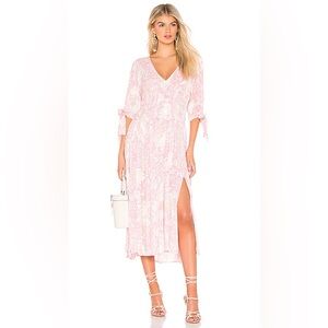 FREE PEOPLE Forever Always Midi Dress in Pink Combo Size 0